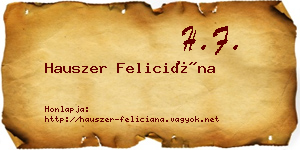 Hauszer Feliciána névjegykártya